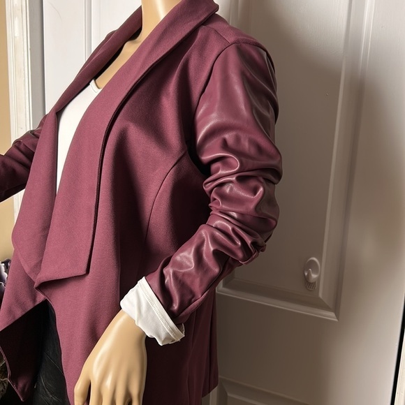 SOFIA VERGARA blazer,women med,front drape media jacket , faux leather sleeves - Picture 11 of 16